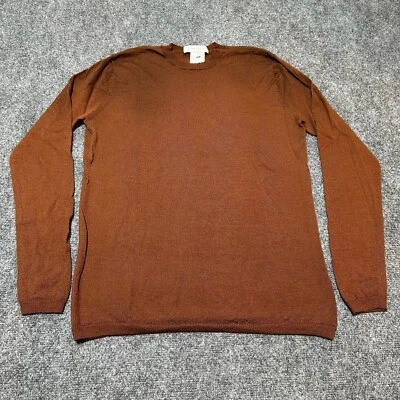 Pierre Balmain Sweater Mens Medium 34 48 Brown Wool Pullover Ribbed Hem Cuffs - Image 1 of 4