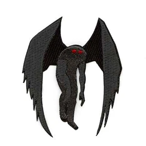Mothman Humanoid Winged Creature Patch Folklore Mythology Legend Embroidered Iro - Picture 1 of 1