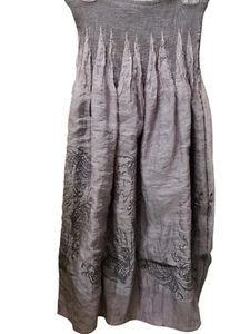 Lapis Anthropologie Skirt Women One Size Gray Ruched Waist Maxi Boho  - Picture 1 of 8