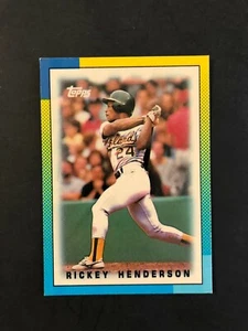 Mini tarjeta de béisbol 1990 Topps #28 Rickey Henderson Oakland A's - Imagen 1 de 2