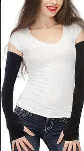 Ladies/Women Arm Sleeves Black Arm Cover Islamic Stretchy Fabric Abaya sleeves - Picture 1 of 6