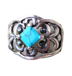 Sterling Silber Ring Größe 6 Türkis Stein - Bild 1 von 7