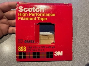 Vntg 3M Filament Tape High Performance AS IS USA Packaging Prop NOS Sleeve Roll - Picture 1 of 3