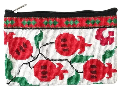 CARTERA DE SEDA UZBEKA ECLÉCTICA COSIDA A MANO BORDADA EN CRUZ - BOLSA DE ACCESORIOS Foto 1 de 4