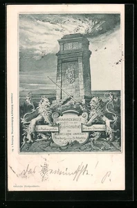 Lithographie Freiburg, Bismarcksäule auf dem St. Peterfels 1900 - Picture 1 of 2