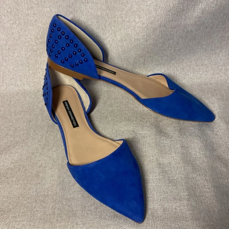 French Connection Azul Mujer Gamuza Br Pisos. Puntera puntiaguda talla 11. Nuevo. Foto 1 de 4