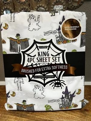 Halloween King Sheet Set Ghost Haunted House Monster Dracula TikTok Monster Mash - Image 1 of 4