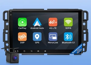 For GMC Acadia Sierra Yukon CarPlay 8Core Android Car Stereo Radio GPS Head Unit - Picture 1 of 24