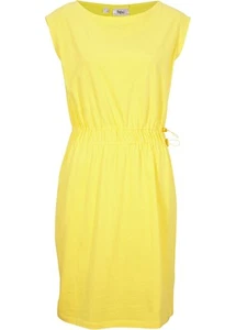 Vestido de jersey con cinta T. 40/42 amarillo suave vestido de verano mini vestido casual nuevo - Imagen 1 de 1