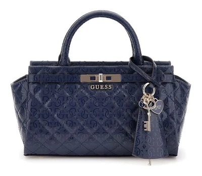 GUESS Idra Satchel S Handtasche Schultertasche Tasche Midnight dunkelblau Neu - Bild 1 von 3