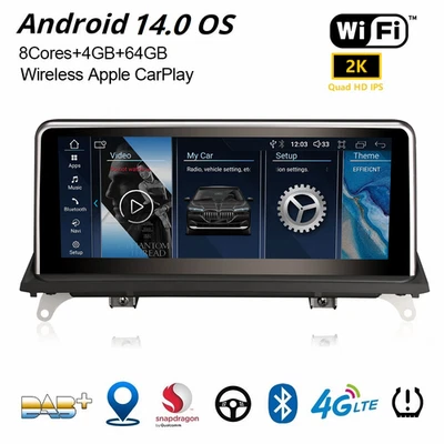 10,25" Qualcomm Android 14 Navi DAB+ Autoradio DSP CarPlay BMW X5 E70 X6 E71 CIC - Bild 1 von 4