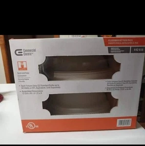 * New Commercial Electric Flush Mount Twin Pack Brushed Nickel Finish Fixtures - Picture 1 of 1