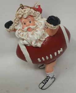 Vintage Sports Christmas Resin Ornament Santa Claus Football Suit 2"-3" - Picture 1 of 3