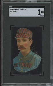 1888 H.D. SMITH & CO DIE CUTS JACK ROWE POOR SCRAPPS SGC 1 DETROIT WOLVERINES - Picture 1 of 2