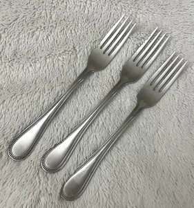 Towle BEADED ANTIQUE GERMANY Stainless Flatware - Lot of 3 Dinner Forks (A) - Picture 1 of 6