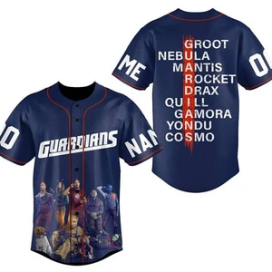 Camiseta deportiva de béisbol personalizada de Guardianes de la Galaxia todos los personajes 3D - Imagen 1 de 3