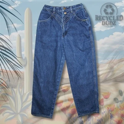 Vtg ROCKIES Women's 7/8 Jeans Style # 264093 Bareback Pocketless V Seam Western - Image 1 of 4