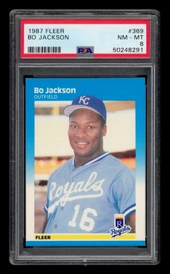 1987 Fleer Set-Break #369 Bo Jackson PSA 8 NM-MT - Image 1 of 3