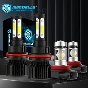 4-sided Combo 9007 LED Headlight H11/H8 Fog Light For Chevrolet Cobalt 2005-2010 - Picture 1 of 12