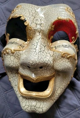 Máscara facial completa veneciana clásica mascarada fiesta de Halloween musical roja negra Foto 1 de 4