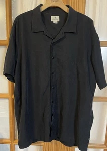 Y2K Solitude Casual Shirt XL Short Sleeve Button Up Black Classic Gothic Beach - Picture 1 of 12