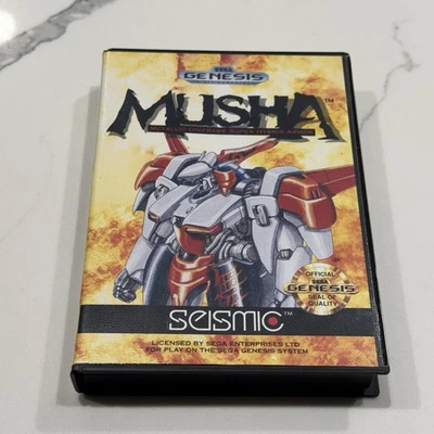 M.U.S.H.A. (Sega Genesis, 1990) MINT/NM Authentic Complete CIB Manual Hang Tab - Image 1 of 4