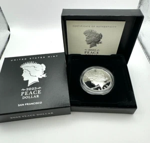 2023-S Peace One Dollar Silver Proof, San Francisco, US Mint Box & COA - Picture 1 of 5