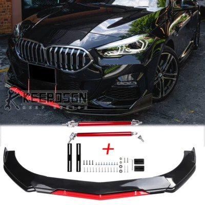 Kit de varillas de alerón divisor de labios parachoques delantero brillante para 2 series 220i M235i M2 Foto 1 de 4