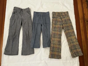 Lot Of 3 Vintage Boys Plaid Pants 2-7 Slims And Maybe 4 - Picture 1 of 12