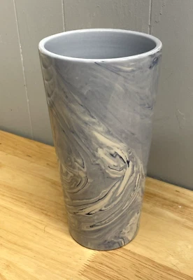 Two's Company Large 10.5" Tall Handcrafted Decorative Blue Ceramic Vase Tapered - Image 1 of 4