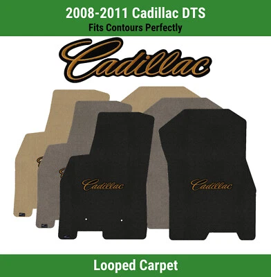 Alfombrillas delanteras Lloyd Classic Loop para Cadillac DTS '08-11 con Cadillac dorado sobre negro Foto 1 de 4