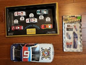 3 Old NASCAR Collectibles, Mark Martin Tin, Plastic Stickers, Donnie Allison
