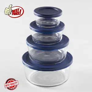 4-Pc Glass Food Storage Containers Not Stain/absorb Odor Microwave-safe W/ Lid - Bild 1 von 11
