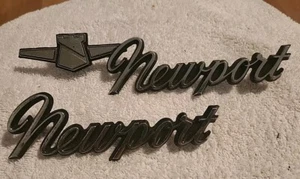 2 VINTAGE CHRYSLER NEWPORT EMBLEM METAL NAMEPLATE TRIM MOPAR 90322 4904 Original - Picture 1 of 7