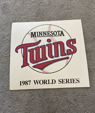 Vintage Minnesota Twins 1987 World Series cardboard sign poster 16x17” Cover
