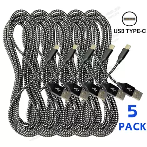5Pcs USB-C Type C Fast Charging Cable For Samsung Galaxy S8 S9 S10 Plus Note 8 9 - Picture 1 of 10