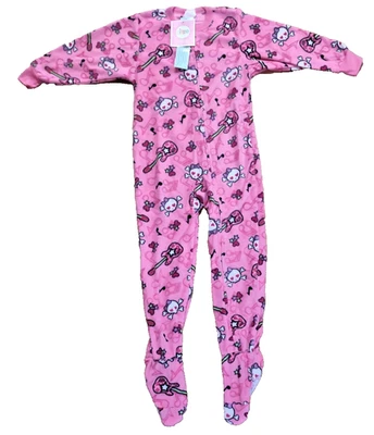 Girls Footed Guitar Skull Christmas Full Front Zip to Leg PJ Cute Size 4/5 NWT - Image 1 of 4