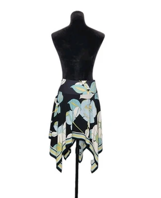 Pañuelo floral de seda Trina Turk falda asimétrica 34" sin talla etiqueta leer  Foto 1 de 4