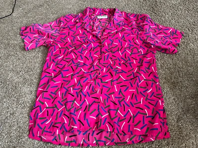 Blusa Vintage Años 70 Breckenridge Sprinkle Donut Manga Corta Rosa Talla L/XL Retro Foto 1 de 4