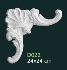 Decoro in gesso per pareti e soffitti 24x24cm - D022 - 4 Pezzi - Ornamento Gesso - Foto 1 di 1