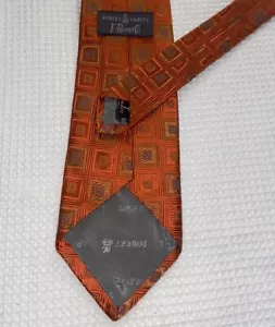 Robert Talbott 100% Silk Tie Hand Sewn Geometric Burnt Orange Colorful Bright - Picture 1 of 7