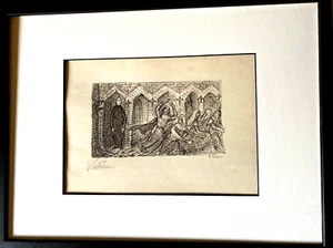 ALFRED KUBIN line etching HAND SIGNED 24x32 cm, with frame approx 32x42 cm - Picture 1 of 5