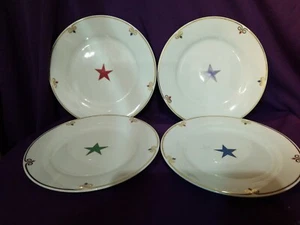 4 - Pier 1 Celebration 7-1/2" Salatteller Gold Blau Grün Rot Feiertag Sterne - Bild 1 von 3