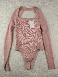 NWT! FOREVER 21 Size Medium Women's Pink Open Back Bodysuit - Picture 1 of 2