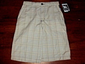 MAMBO Boys 10 Khaki Plaid Dress Casual Long Shorts Adjustable Waist 100% COTTON - Picture 1 of 5