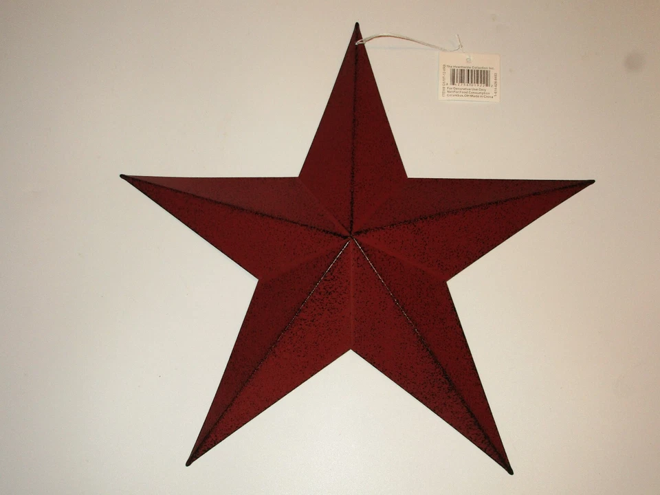 12-дюймовый металлический бордовый сарай звезда примитивный деревенский сельский домик настенный декор - Изображение 1 из 1