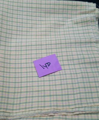 1 YD Quilt Sewing Fabric Brushed Cotton Green Yellow and Pink Plaid  - Image 1 of 3