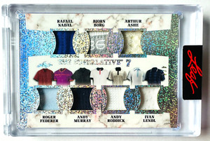 2023 Leaf Superlative 7 Tennis Relic Card Nadial, Borg, Arthur Ashe, Federer 4/4