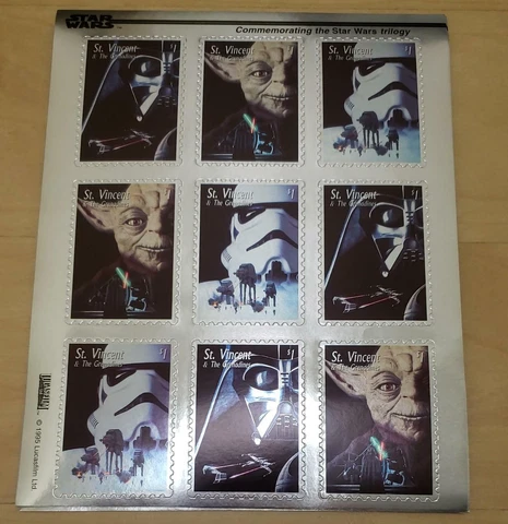 St. Vincent - Silver Star Wars - Commemorating the Trilogy - Sheet of 9 - MNH Cover