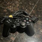 Sony Ps2 Black Wired Controller Oem Dualshock Playstation 2 Scph-10010 Tested